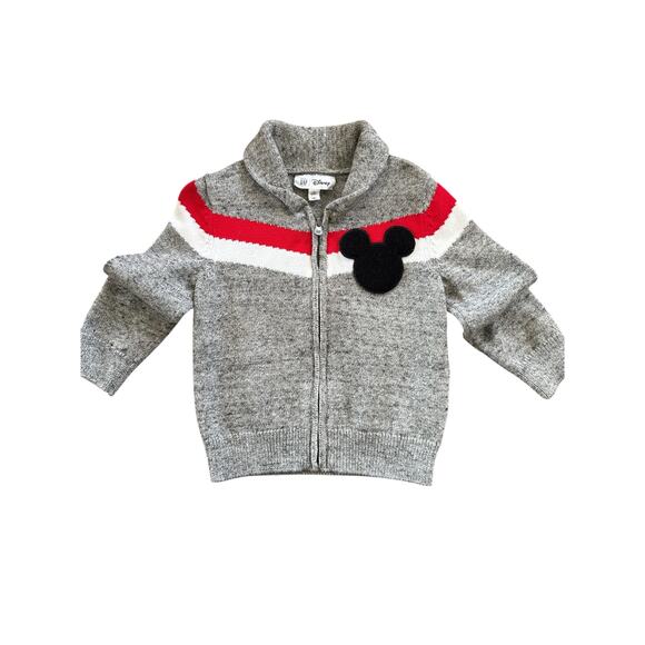 Gap Baby Embroidered Mickey Zip Front Cardigan 3Years - Picture 1 of 6